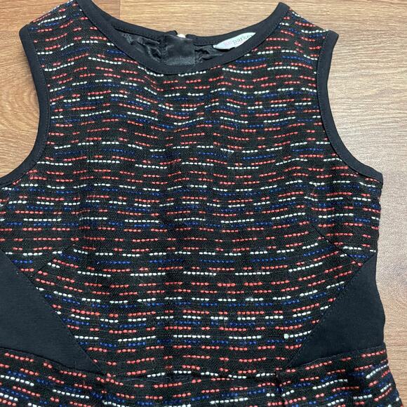 KC Parker Hartstrings Girls Black Red Blue Tweed Dress Fit Flare Size 7 Pleated - Picture 3 of 7